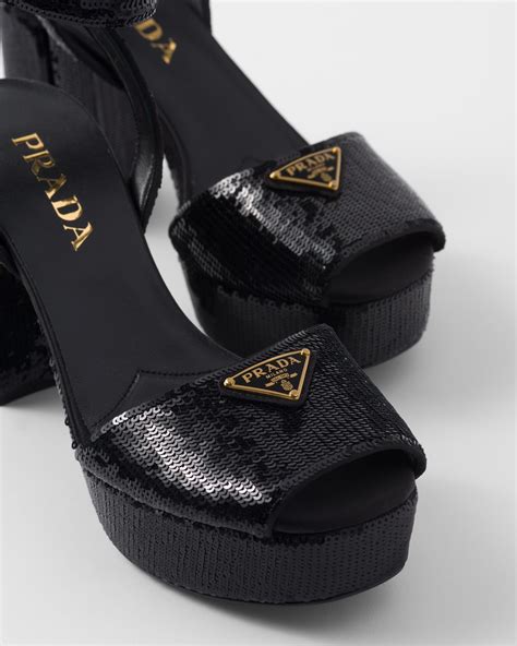 prada black wavy sandals|prada black sandals heels.